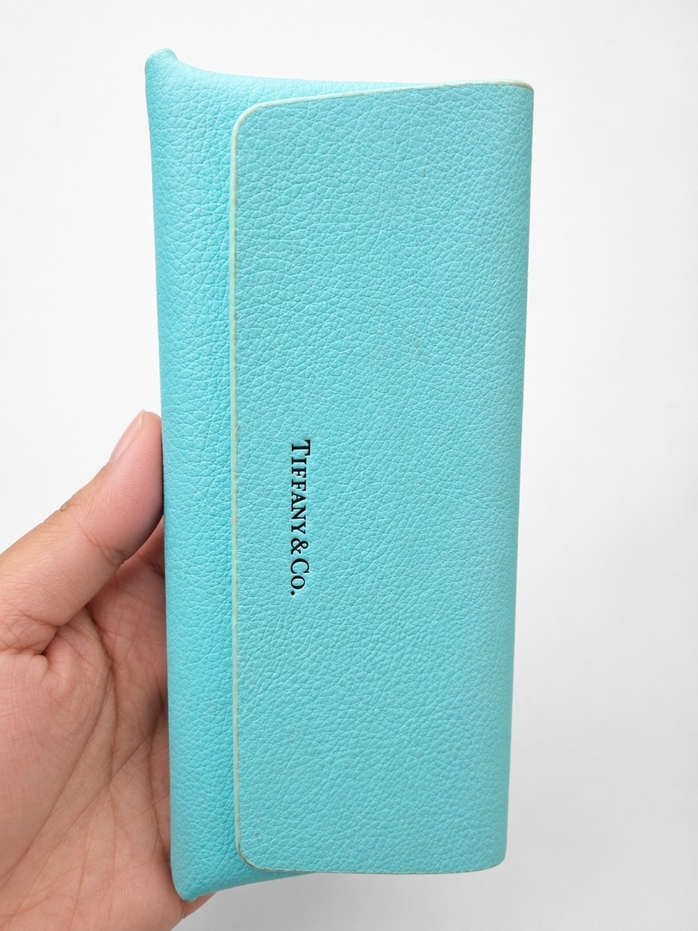 Tiffany & Co. Turquoise Pebbled Leather Eyewear Sleeve